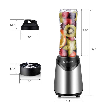 Smoothies Blender Personal Size 300 Watts with 18 Oz (Silver)