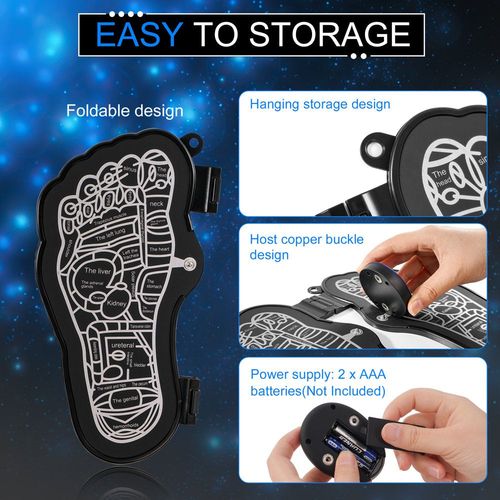 EMS Foot Massager for Neuropathy, 6 Modes Mat Pad Portable Foot Massage & Pain Relief
