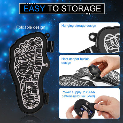 EMS Foot Massager for Neuropathy, 6 Modes Mat Pad Portable Foot Massage & Pain Relief
