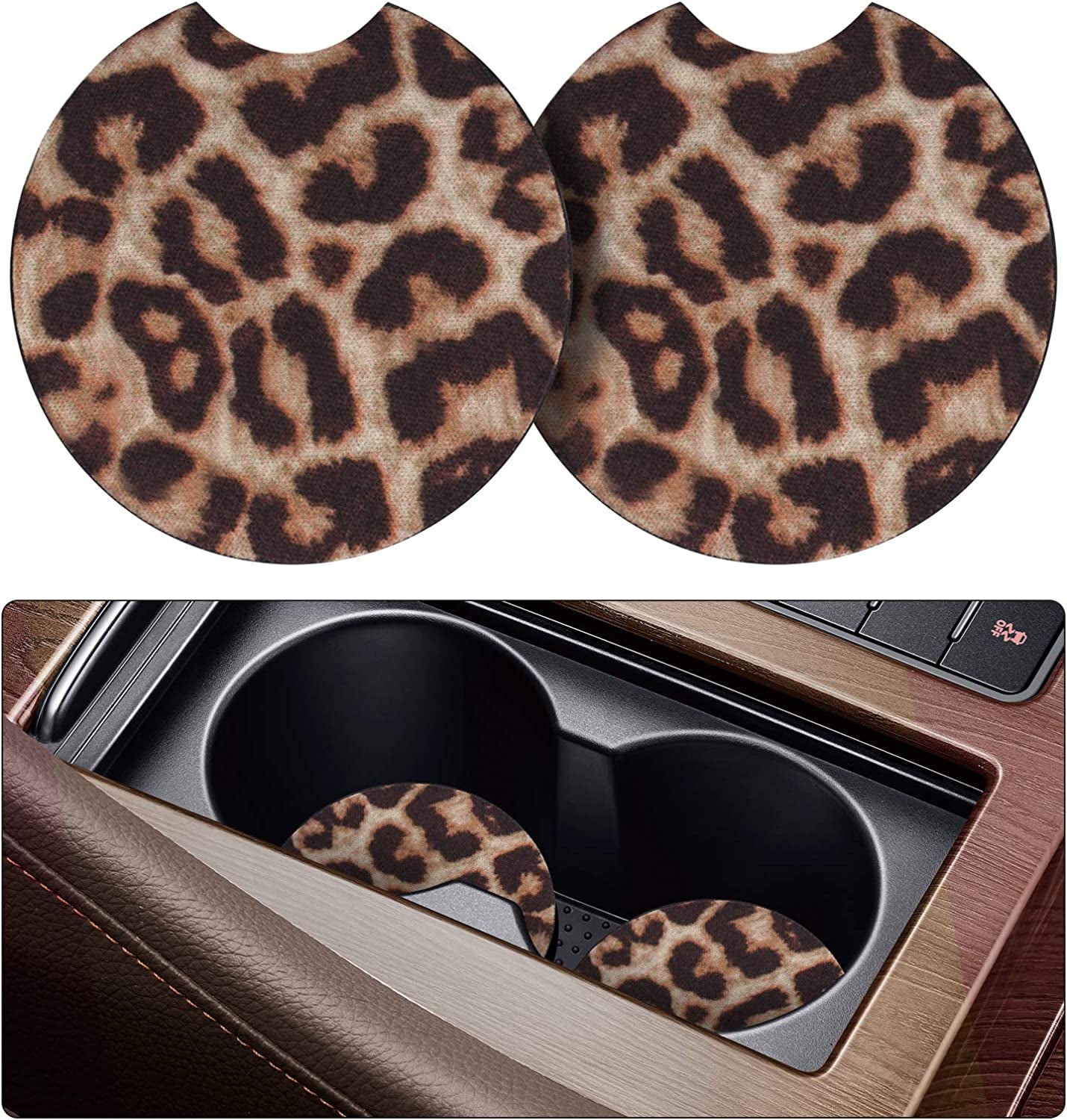  2 Pack Car Coasters for Cup Holders