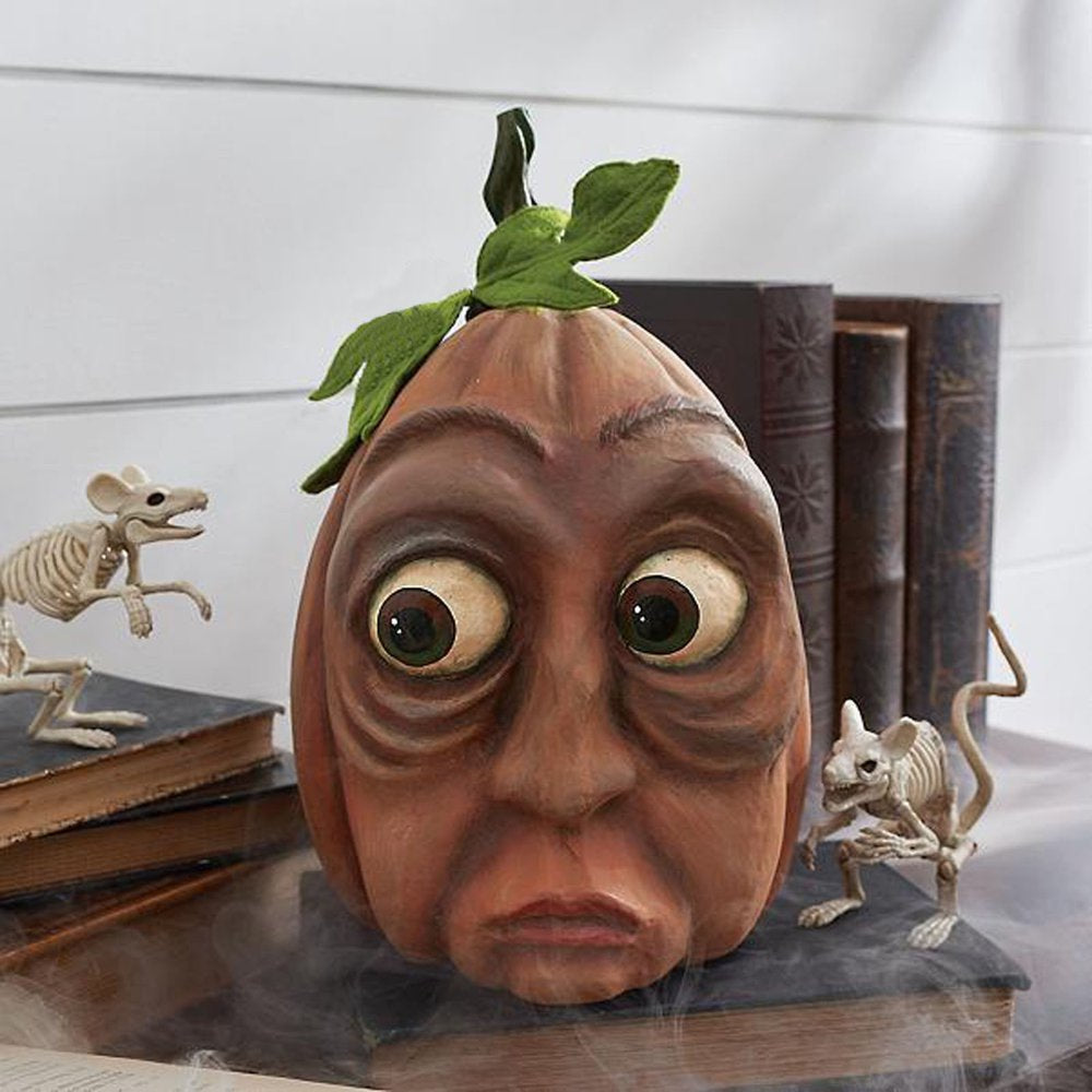 Funny Pumpkins for Fall Decorations, Pumpkins with Faces, Halloween Pumpkin Decorations Statue for Wedding Thanksgiving Home Table Decor
