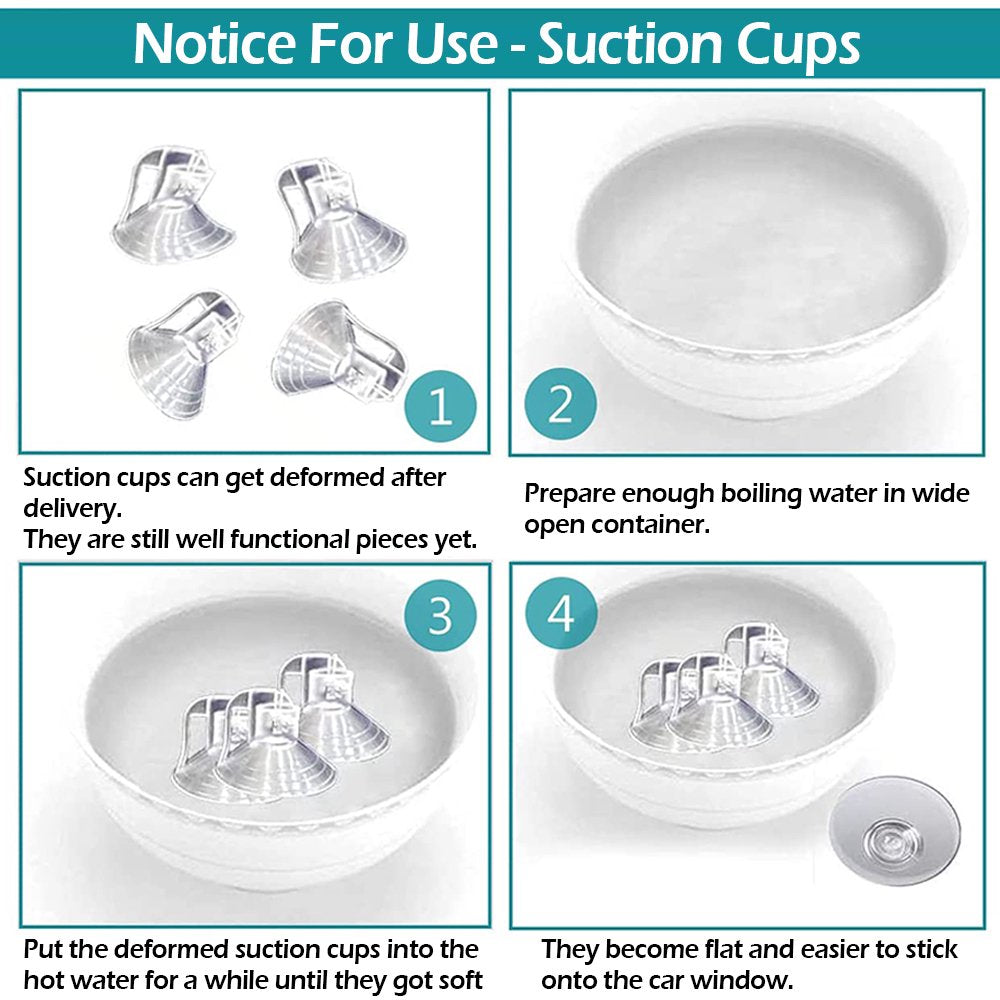 Set of 5 Car Sun Shades for Windows - Fits Most of Vehicles