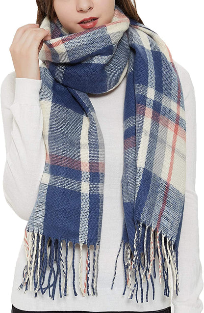  Women's Plaid Warm Shawl Scarf 