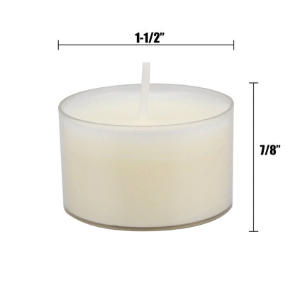 96 Pack Unscented Long Burning Clear Cup Tealight Candles with 8 Hour Burn Time