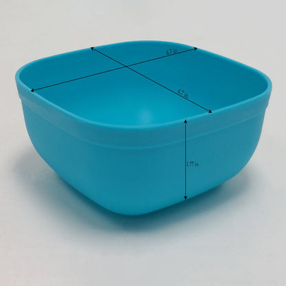 24 Piece Plastic Square Blue Dinnerware Set (Service for 4)