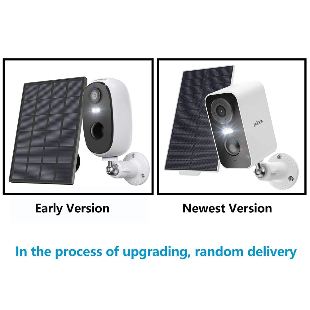 Solar Wireless Security Cameras Outdoor, Wifi, Iegeek 2K Color Night Vision, Spotlight & Siren Alarm, Outdoor Camera with AI Motion Detection