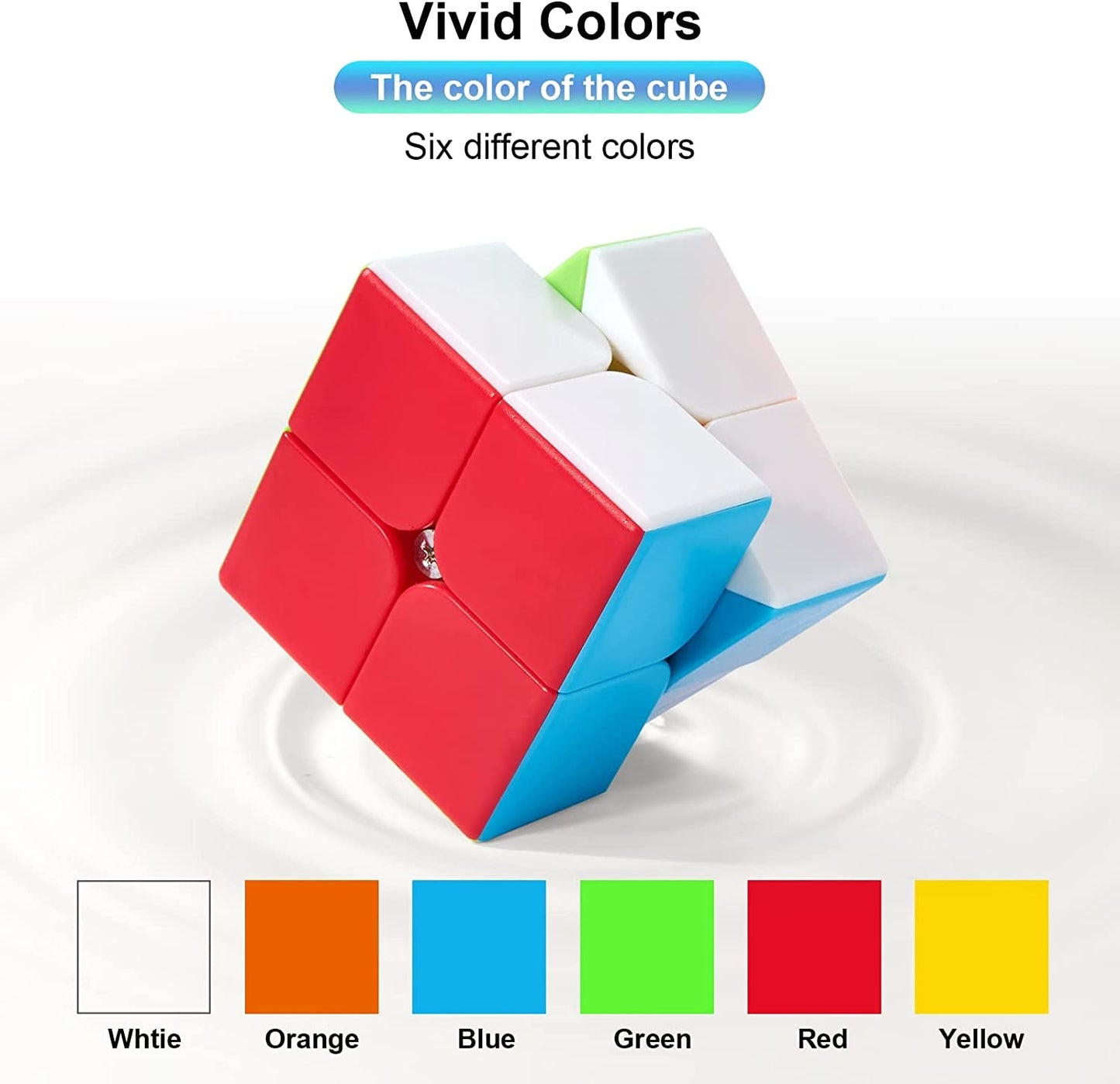 2x2x2 Speed Cube - Fast Smooth Turning - Solid Durable & Stickerless