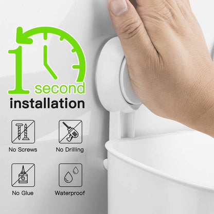 Shower Caddy,  Waterproof Shower Caddy Suction Cup No-Drilling Removable Shower Shelf Powerful Heavy Duty Hold up to 22Lbs