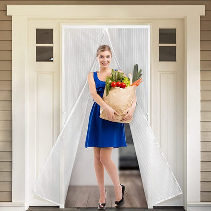 Magnetic Screen Door Heavy-Duty Reinforced Hands-Free Mesh Curtain, Pet-Friendly, Keeps Out Bugs