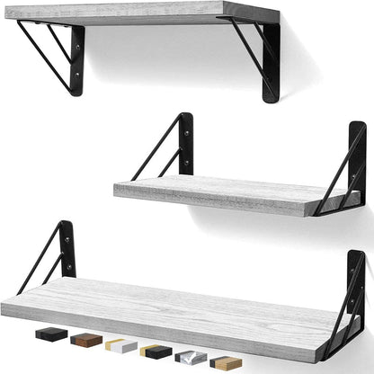 Wall Mounted Floating Shelves for Storage and Decor, Rustic Wood Shelves for Any Room