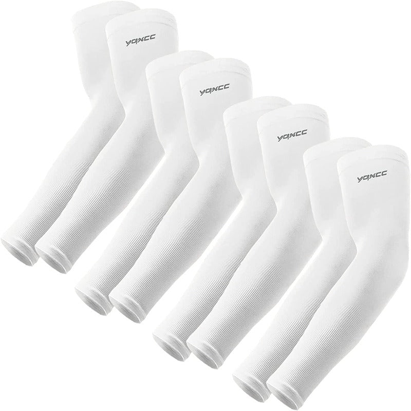 4 Pairs UV Sun Protection Arm Sleeves for Men & Women - UPF 50 Sports Compression Cooling Arm Sleeves