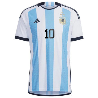 Messi #10 Premium Soccer 2022 Argentina World Cup Champions Home Jersey by Adidas