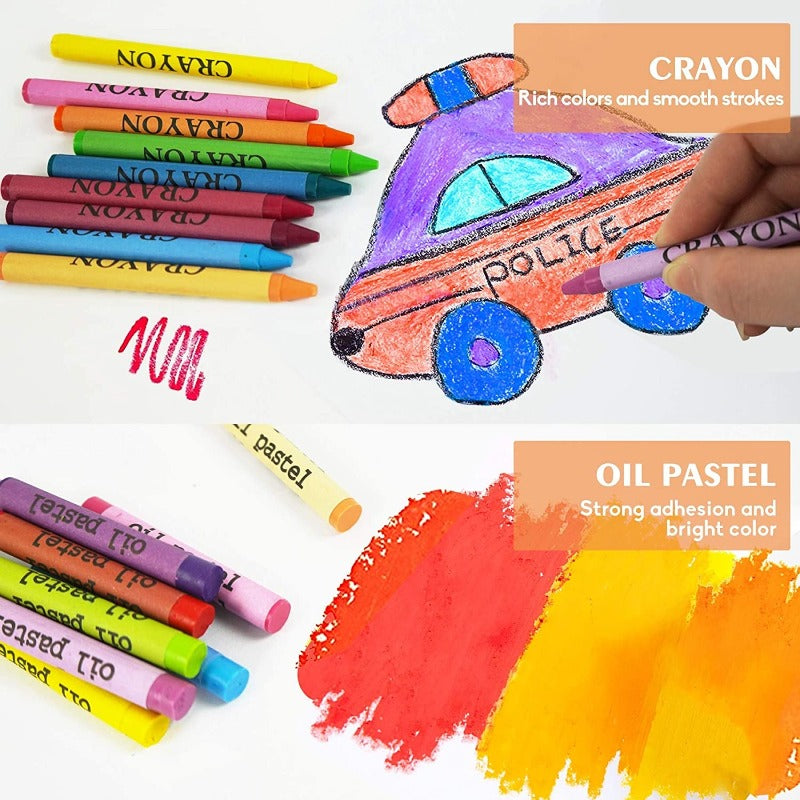 211pcs Kids Art Supply Kit with Folding Easel