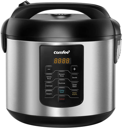 Rice Cooker, Slow Cooker, Steamer, Stewpot, Saute All in One (12 Digital Cooking Programs), 24 Hours Preset 