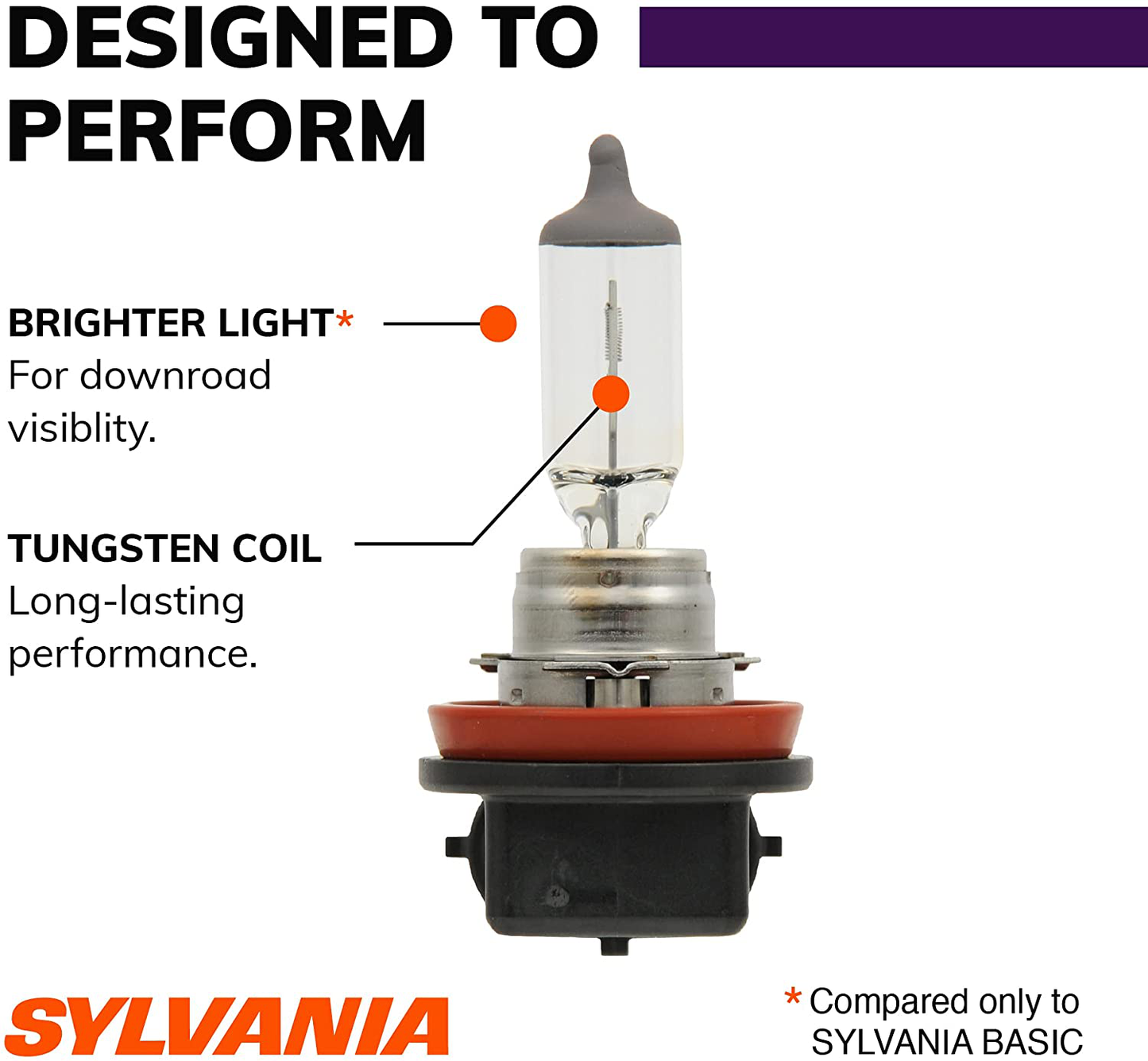 SYLVANIA - H11 XtraVision - High Performance Halogen Headlight Bulb, High Beam, Low Beam and Fog Replacement Bulb (Contains 2 Bulbs) (H11XV.BP2)