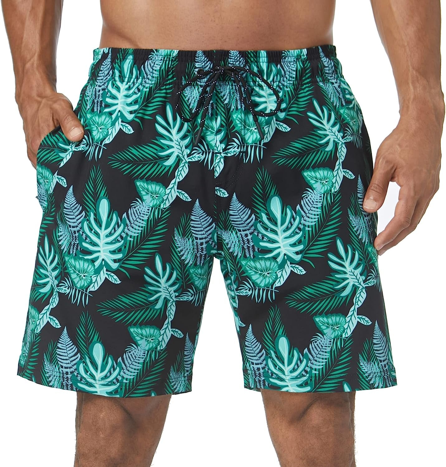  Mens Swim Trunks Quick Dry Board Shorts with Zipper Pockets Bathing Suit