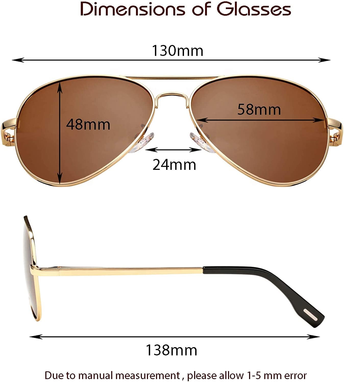  Polarized Aviator Sunglasses for Men Women