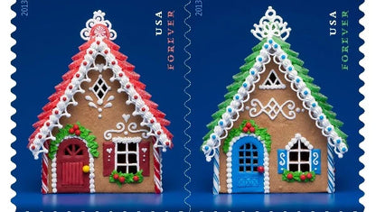 USPS Gingerbread Houses 2013 Forever Holidays Stamps - Book of 20 Postage Stamps
