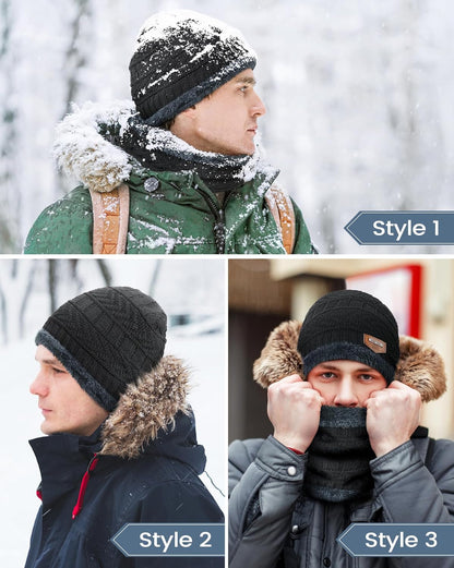 2 Piece Beanies Hat &  Neck Scarf Set