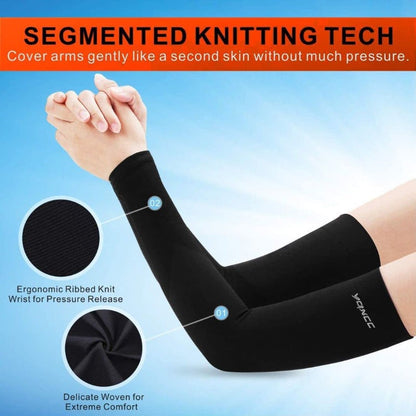 4 Pairs UV Sun Protection Arm Sleeves for Men & Women - UPF 50 Sports Compression Cooling Arm Sleeves