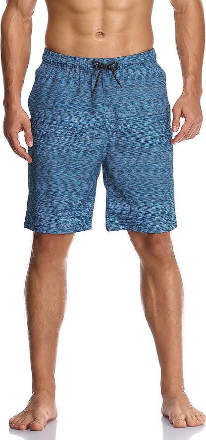  Mens Swim Trunks Quick Dry Board Shorts with Zipper Pockets Bathing Suit