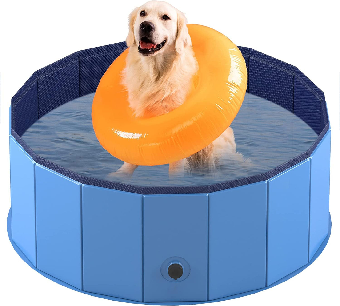  Foldable Dog Pool, Collapsible Hard Plastic Dog Swimming Pool, Portable Bath Tub for Pets Dogs and Cats, Pet Wading Pool for Indoor and Outdoor, 32 x 8 Inches