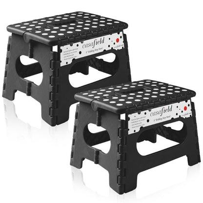  Set of 2 - 9"Collapsible Foot Stool  With Handles for Kids and Adults
