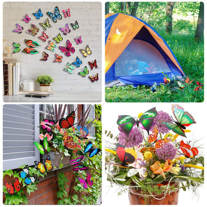 50 Pcs Garden Butterfly Stakes