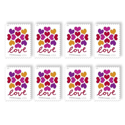 USPS HEARTS BLOSSOM LOVE 2019 Forever Stamps - Sheet of 20 Postage Stamps
