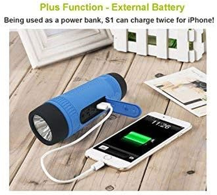  Bluetooth Speaker, Portable Wireless Speaker, S1 Bocina Bluetooth, 4000mAh, IPX5 Waterproof, LED Torch Light, MIC/TF/AUX for Home Outdoor Hiking Camping iOS Andoird -Gray