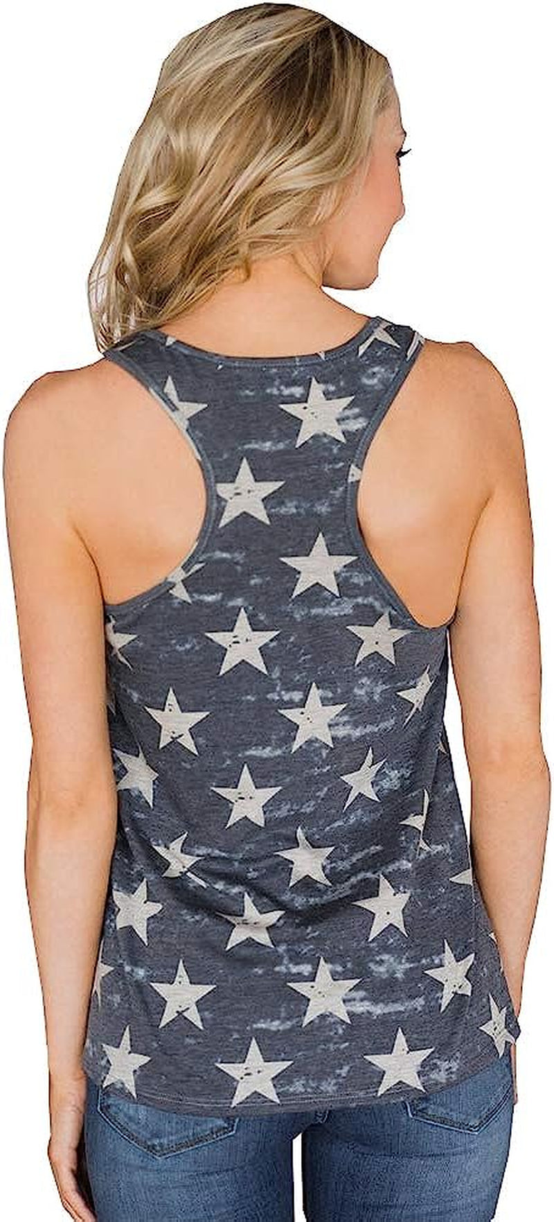  Women's American Flag Camo Sleeveless Tank Tops 4th of July Racerback Bowknot Stripes Patriotic T Shirts
