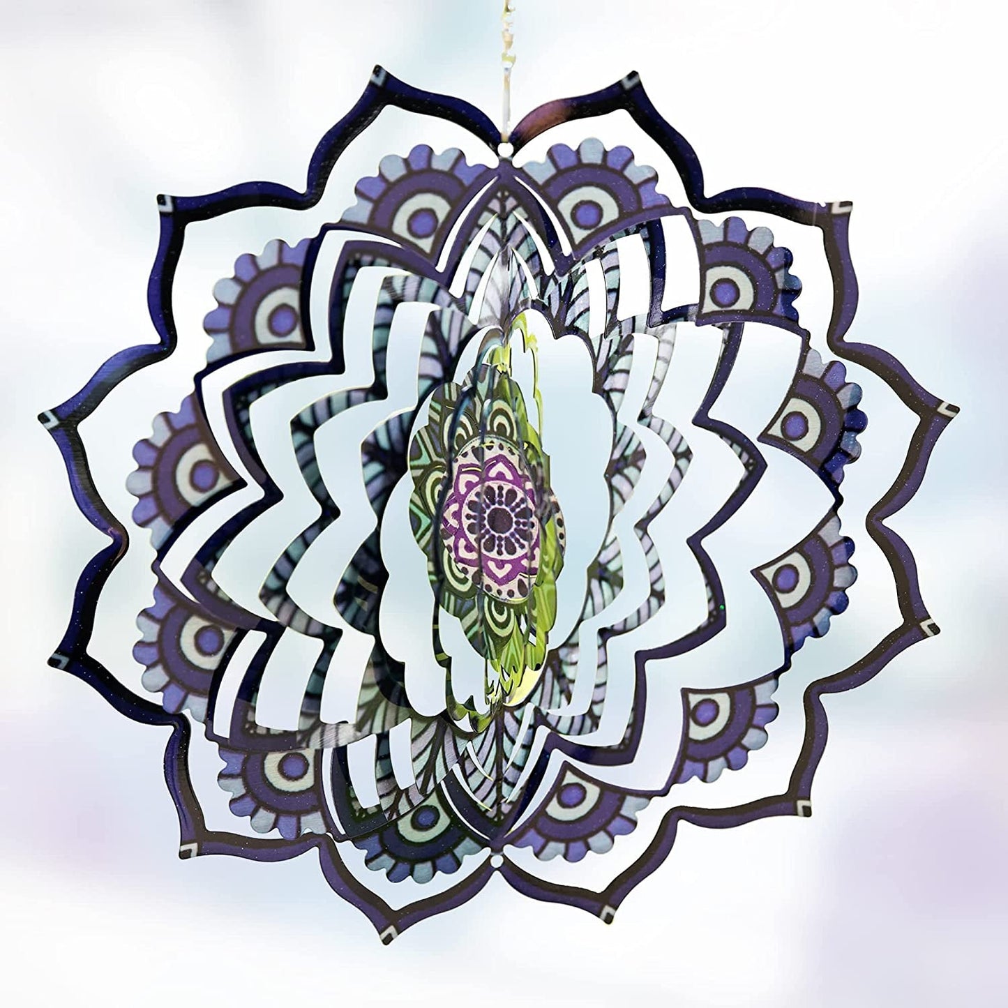  Kinetic Wind Spinner for Yard and Garden Wind Spinner Outdoor Metal Large Hanging Plantary Decor 3D Garden Art Wind Sculpture Spinners Kinetic Art Garden Decorations