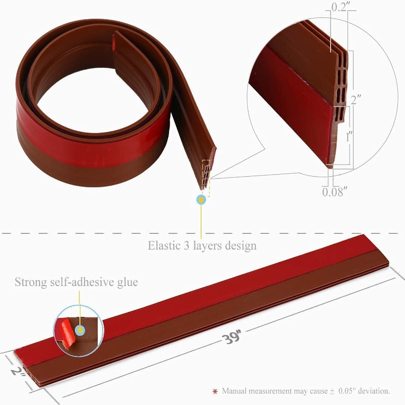 Draft Blocker Insulator Door Sweep Weather Stripping with Strong Adhesive 39" Length