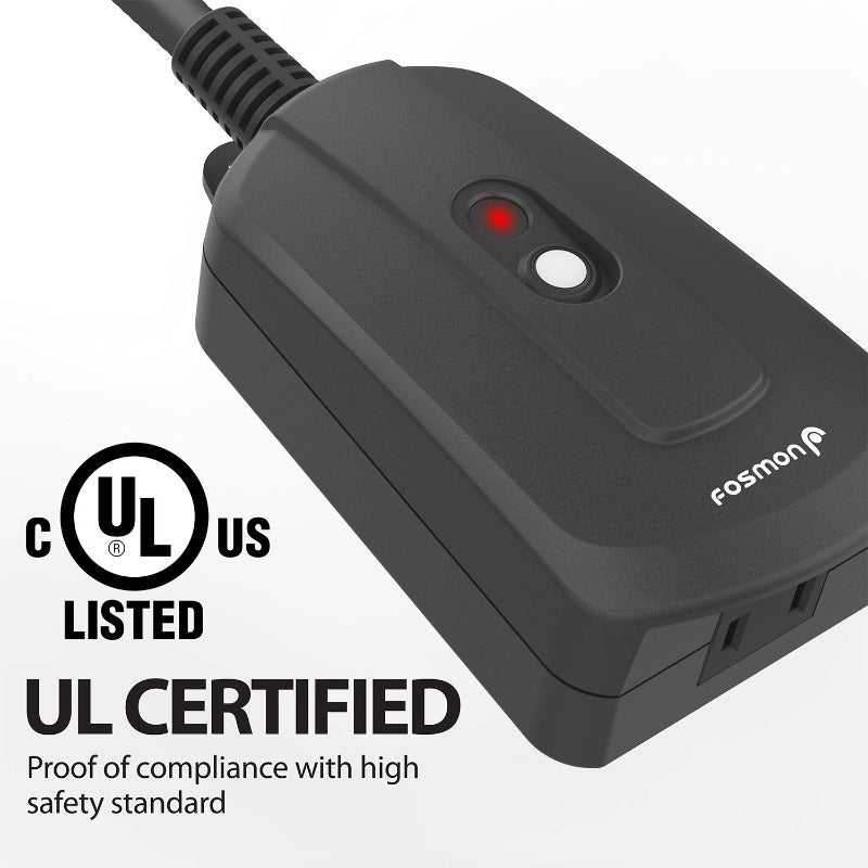Wireless Remote Control 3-Prong Outlet - UL Listed (3 Receiver, 1 Remote) - Heavy Duty Waterproof Grounded Electrical Plug - 100ft Range