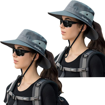 2 Pack Sun Hat for Women or Men 3” Wide Brim UPF 50+