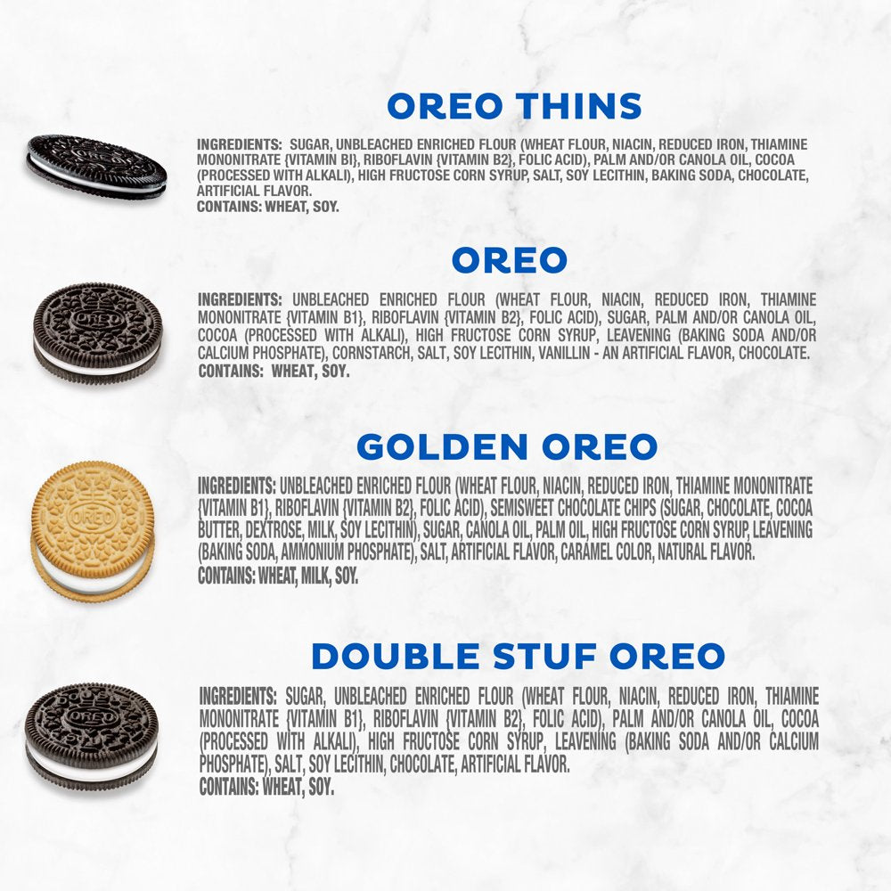 56 Snack Packs - OREO Cookies Variety Pack, OREO Original, OREO Golden, OREO Double Stuf & OREO Thins