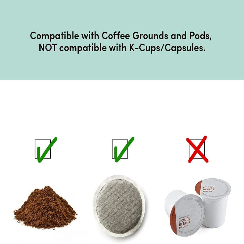 Personal Single-Serve Compact Coffee Maker Includes 14oz. Stainless Steel Interior Thermal Travel Mug
