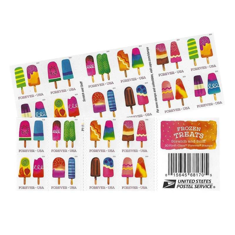 USPS FROZEN TREATS Forever Stamps 2018 - Book of 20 Postage Stamps