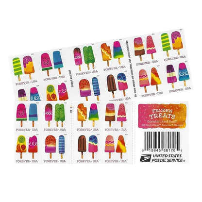 USPS FROZEN TREATS Forever Stamps 2018 - Book of 20 Postage Stamps
