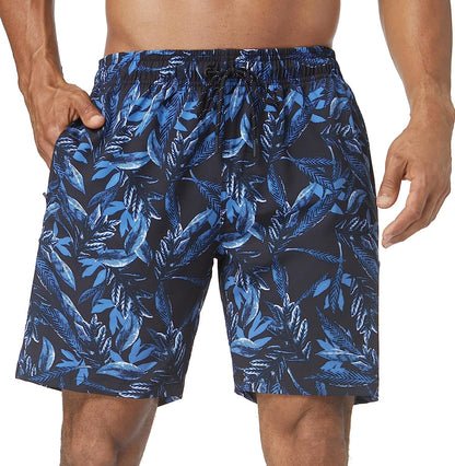  Mens Swim Trunks Quick Dry Board Shorts with Zipper Pockets Bathing Suit