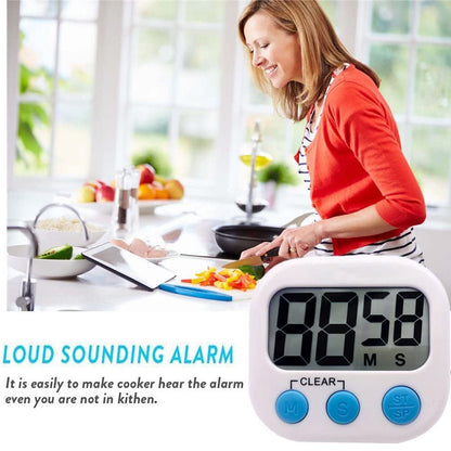2 Pack Digital Kitchen Timer Big Digits, Loud Alarm, Magnetic Backing, Stand, for Cooking Baking(White)
