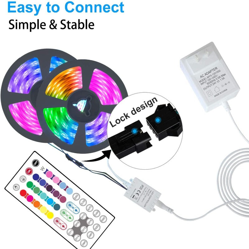 RGB LED Strip Lights - 2 Rolls (25-32.8ft each)