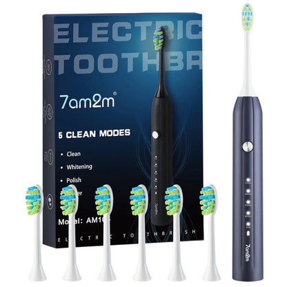 Sonic Electric Toothbrush-One Charge for 90 Days with 6 Brush Heads