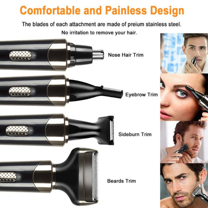 4-in-1 Rechargeable Shaver Waterproof Painless Epilator Nose Hair Removal,  Facial, Body, Bikini, Eyebrow, Beard, Sideburn, Mustache,Trimmer 