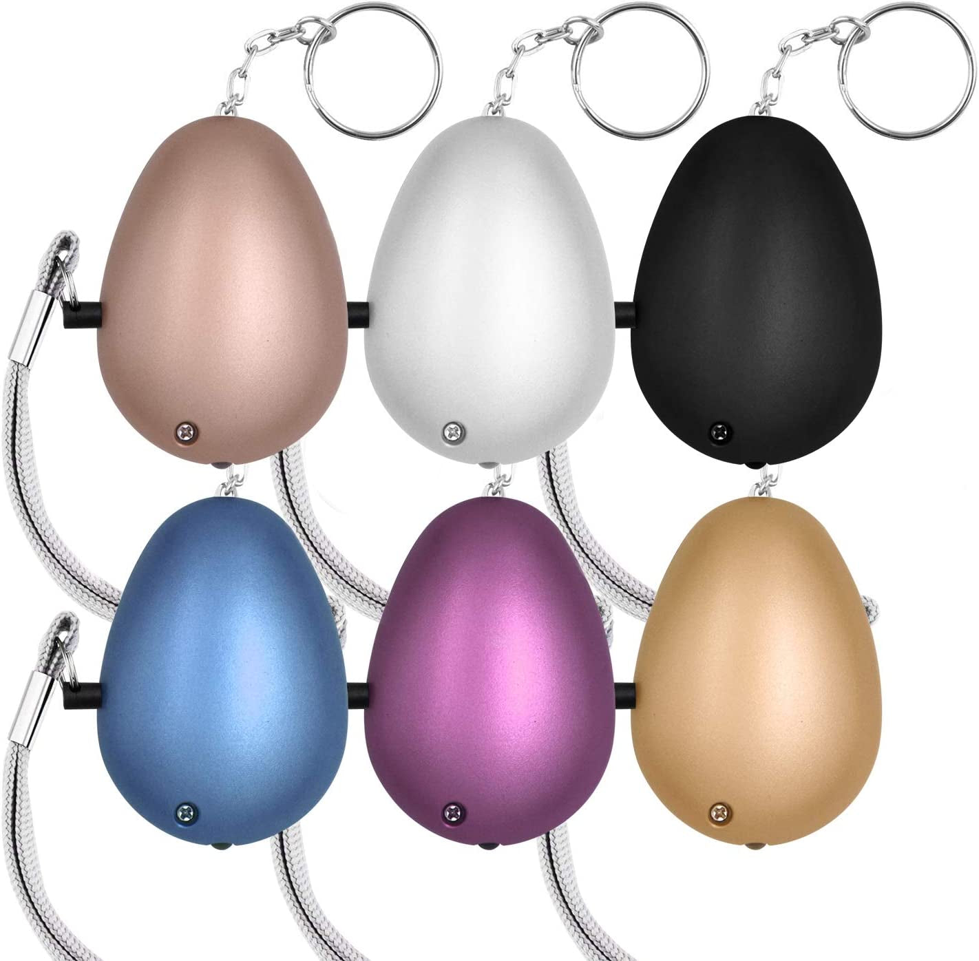  6 Pack 140DB Personal Security Alarm Keychain with LED Lights