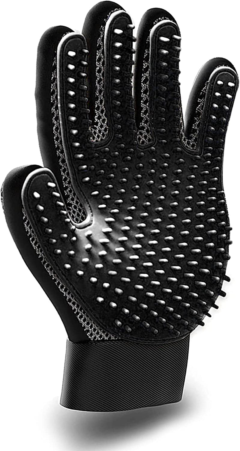 Grooming Glove - Deshedding Glove for Easy, Mess-Free Grooming for Dogs, Cats, Rabbits & Horses with Long/Short/Curly Hair