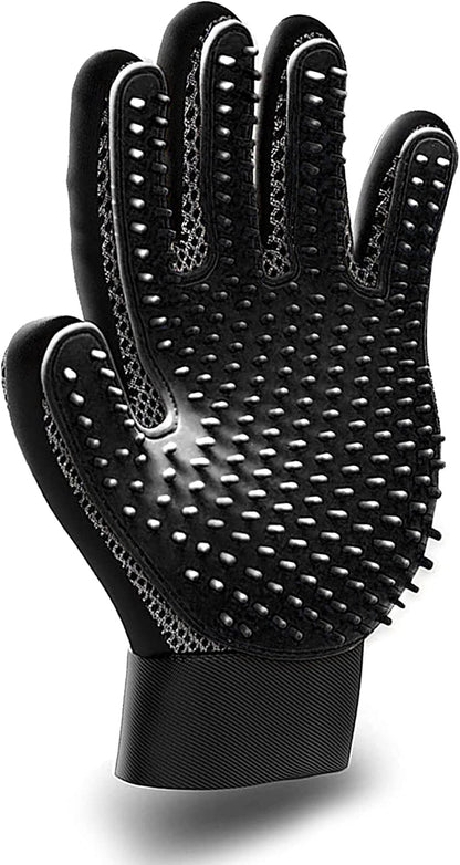 Grooming Glove - Deshedding Glove for Easy, Mess-Free Grooming for Dogs, Cats, Rabbits & Horses with Long/Short/Curly Hair