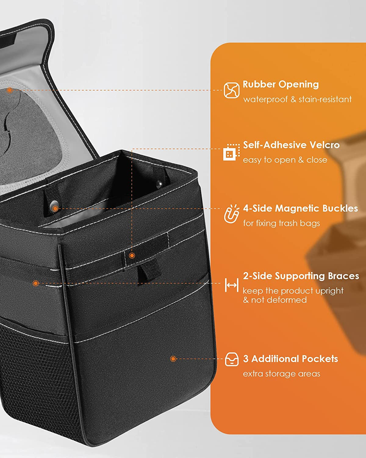  Leak-Proof Car Organizer and Storage Bag for The Back/Front/Console 