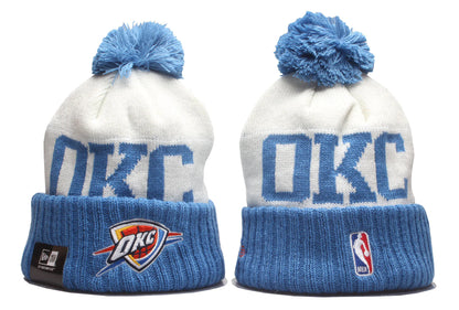 New Era Official NBA Sideline Sport Embroidered Cuffed Knit Hat with Pom