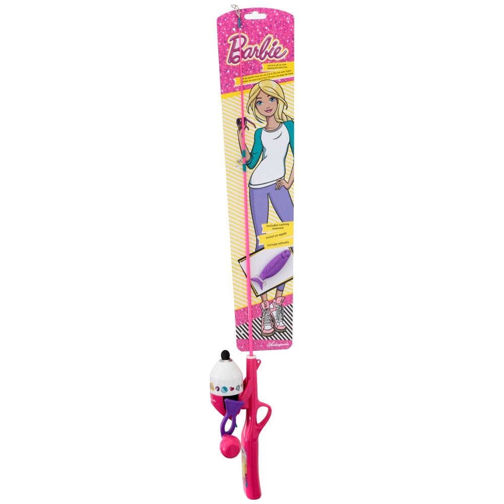 Mattel Barbie Kit 2'6" Spincast Combo - Kids Fishing Combo